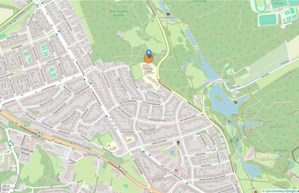 Plattegrond Arnhem met Lincolngroep aangegeven